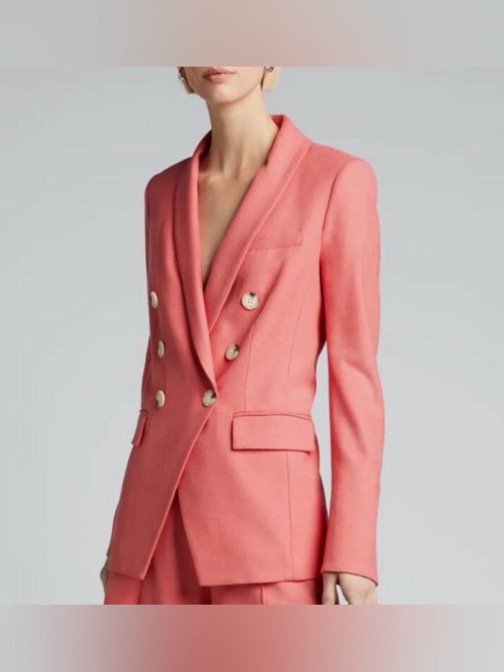 Veronica Beard Coral Dickey Double-Breasted Blazer